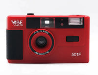 Brand new German VIBE 501F camera non-disposable retro film camera 135 film fool with flash